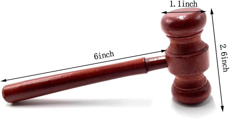 Aliotech Wooden Courtroom Gavel Judge Gavel Costume Accessory Justice Costume Accessories Props for Auction Sale Using Only - Image 2